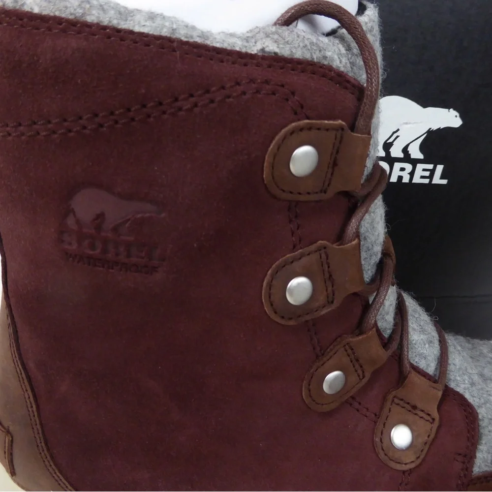 Sorel Explorer Explorer Joan Waterproof Suede Leather Sneaker Boots w Felt NIB - Picture 7 of 11
